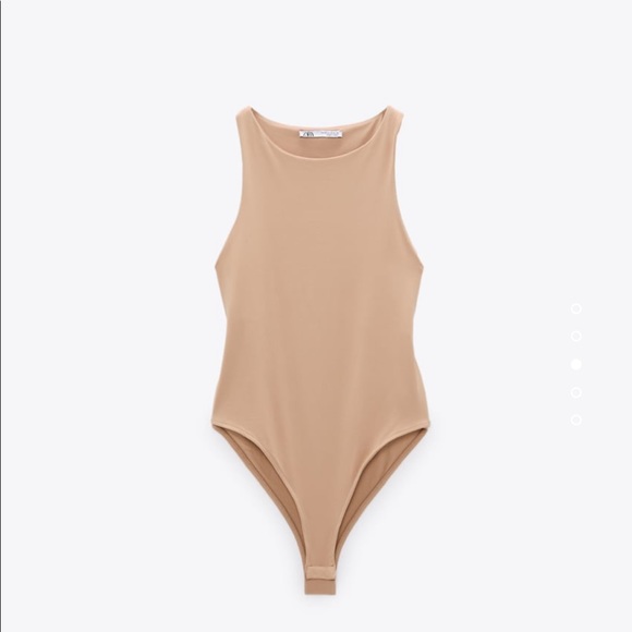 Zara Tops Zara Halterneck Bodysuit In Beigepink Poshmark